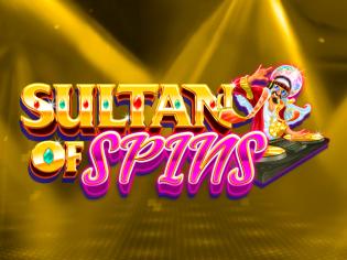 Slot Sultans of Spins with a glowing golden background